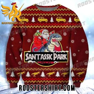 Quality Jurassic Park Santa Claus Riding A Dinosaur Ugly Christmas Sweater
