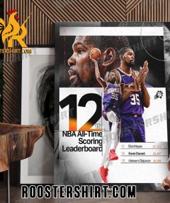 Quality Kevin Durant Moving Into 12th All Time On The NBA Scoring Leaderboard Poster Canvas