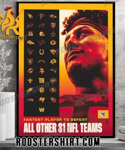 Quality Patrick Mahomes Kansas City Chiefs Fastest Player To Defeat All Other 31 NFL Teams Poster Canvas