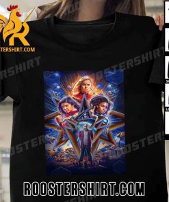 Quality Textless Poster For The Marvels Captain Marvel Monica Rambeau Ms Marvel And Nick Fury T-Shirt