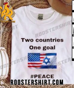 Quality Two Countries One Goal American And Israel Flag Peace T-Shirt