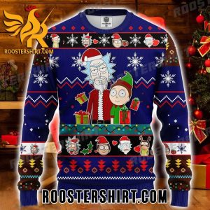Rick Sanchez And Morty Smith Xmas Pattern Ugly Sweater For Mens And Womens
