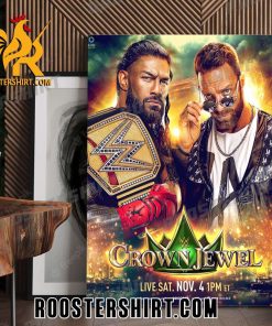 Roman Reigns And LA Knight WWE Crown Jewel 2023 Poster Canvas