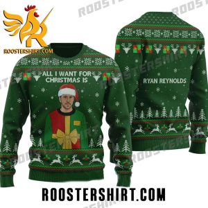 Ryan Reynolds Cosplay Gift Box Ugly Sweater With Green Color