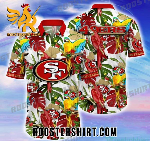 San Francisco 49ers NFL Tropical Forest Mix Parrot Colorful Hawaiian Shirt
