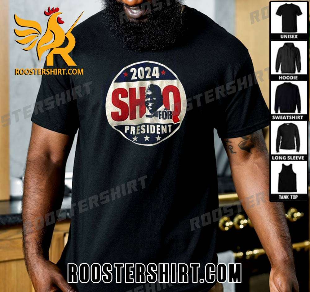 Shaquille O'Neal Wearing 2024 Shaq For President T-Shirt
