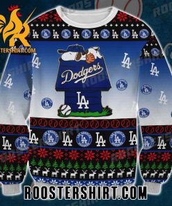 Snoopy Cosplay Player Dodgers Ugly Christmas Sweater