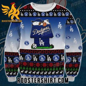 Snoopy Cosplay Player Dodgers Ugly Christmas Sweater
