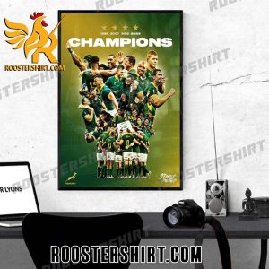 South Africa Champions 1995 2007 2019 And 2023 Rugby World Cup Champions Poster Canvas