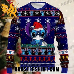 Stitch Santa Claus Drink Coffee Ugly Christmas Sweater