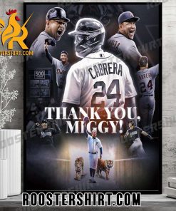 Thank you Miguel Cabrera Career MLB Poster Canvas
