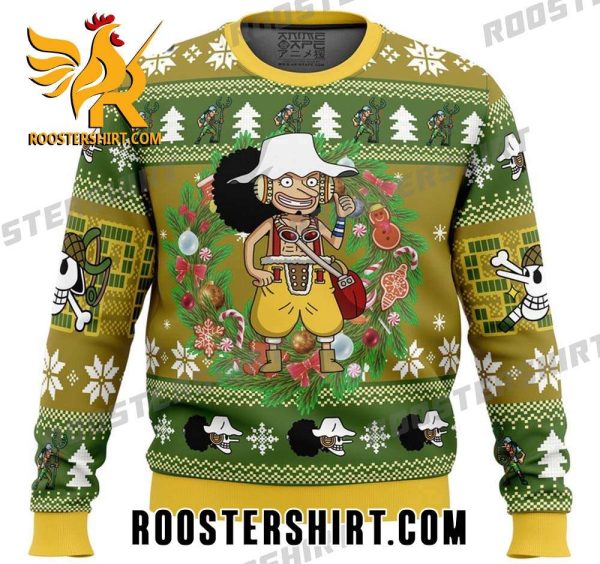 Usopp Xmas One Piece Ugly Christmas Sweater For Mens And Womens