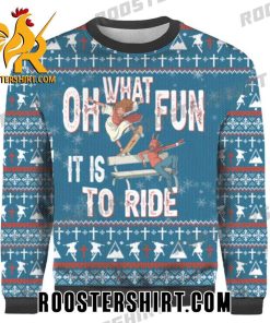 What Oh Fun It Is To Ride Jesus Ride Skateboarding with Satanic Satan Ugly Sweater