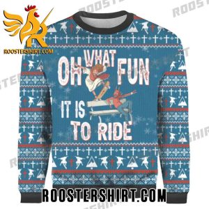 What Oh Fun It Is To Ride Jesus Ride Skateboarding with Satanic Satan Ugly Sweater