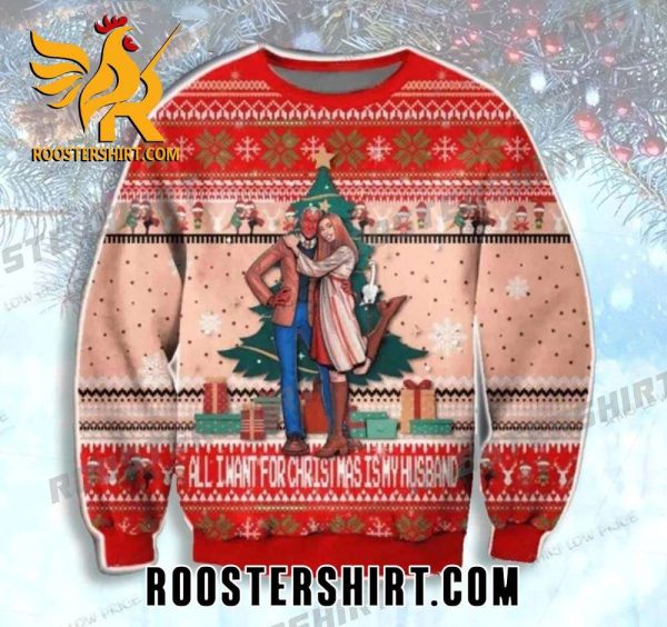 All I Want For Christmas Is My Husband Wanda Vision Marvel Ugly Christmas Sweater