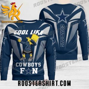Bart Simpson Dab Cool Like Cowboys Fans Ugly Sweater