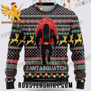 Bigfoot Santa Squatch 3D Printed Christmas Sweater For Womens And Mens