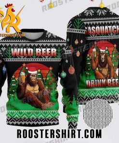 Bigfoot Santa Wild Beer Sasquatch Dink Beer Ugly Christmas Sweater