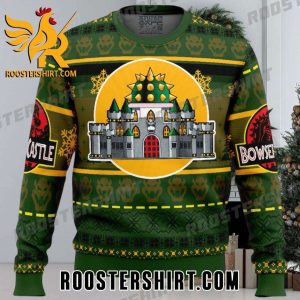 Bowser Castle Super Mario Bros Ugly Christmas Sweater Jurassic Park Style