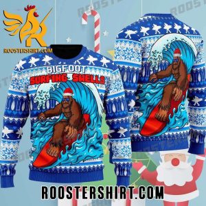 Buy Now Bigfoot Surfing Swells Ugly Christmas Sweater