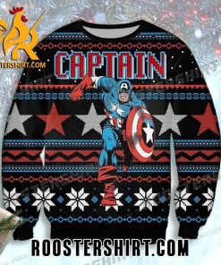 Captain America Marvel Ugly Christmas Sweater Comic Style