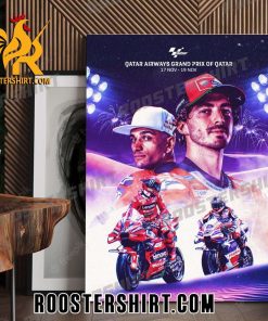 Coming Soon Pecco Bagnaia Vs Jorge Martin At Qatar Airways GP 2023 MotoGP Poster Canvas