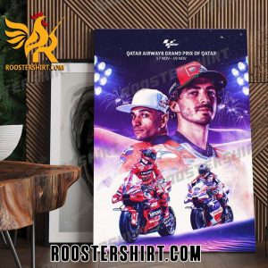 Coming Soon Pecco Bagnaia Vs Jorge Martin At Qatar Airways GP 2023 MotoGP Poster Canvas
