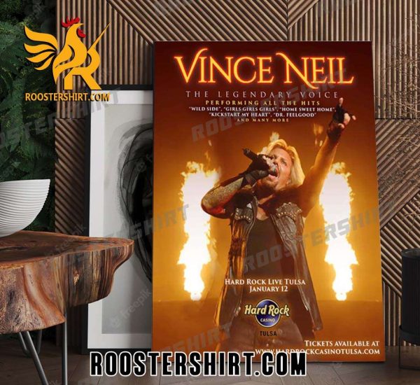 Coming Soon Vince Neil The Legendary Voice Hard Rock Live Tulsa Poster Canvas