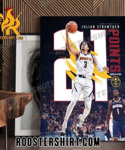 Congrats Julian Strawther 21 Points Career Hight Denver Nuggets Poster Canvas
