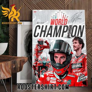 Congrats Pecco Bagnaia Back To Back World Champions 2023 Poster Canvas