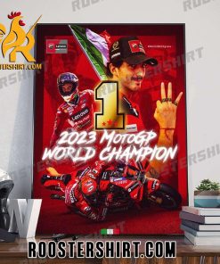 Congratulations Francesco Bagnaia 2023 MotoGP World Champion Poster Canvas