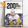 Congratulations Jake Guentzel 200 Goals NHL Pittsburgh Penguins Poster Canvas