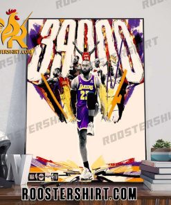 Congratulations LeBron James becomes the first player in NBA history to reach 39K career points Poster Canvas
