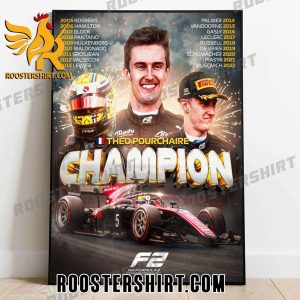 Congratulations Theo Pourchaire Champions 2023 Formula 2 Championship Poster Canvas
