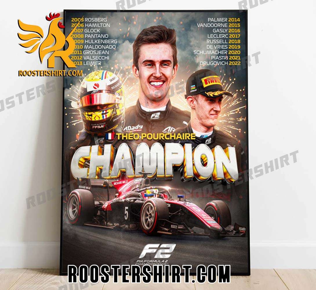 Congratulations Theo Pourchaire Champions 2023 Formula 2 Championship Poster Canvas
