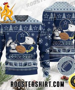 Dallas Cowboys Snoopy Play Football Ugly Christmas Sweater Gift For Peanuts Lover