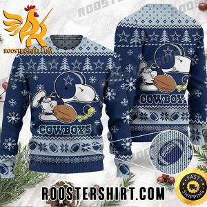 Dallas Cowboys Snoopy Play Football Ugly Christmas Sweater Gift For Peanuts Lover