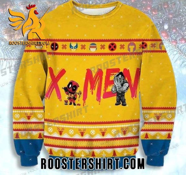 Funny Deadpool And X-Men The New Mutants Marvel Ugly Christmas Sweater Chibi Style
