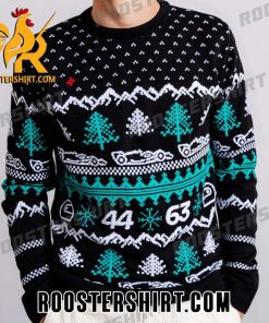 George Russell Wearing Mercedes AMG PETRONAS F1 Team Number 44 And 63 Ugly Christmas Sweater