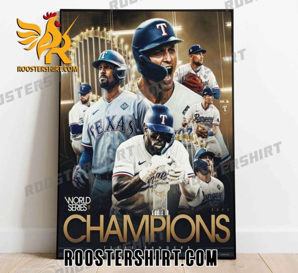 Go And Takelt Texas Rangers Champions 2023 World Series Poster Canvas