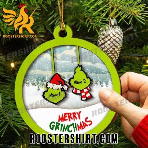 Happy Christmas Custom Name Couple Grinch Ornament