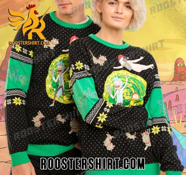 Happy Christmas For Couple With Rick And Morty Ugly Christmas Sweater