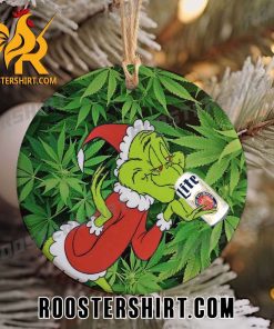 Happy Christmas Grinch Drink Miller Lite Beer Ornament
