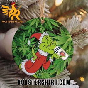 Happy Christmas Grinch Drink Miller Lite Beer Ornament