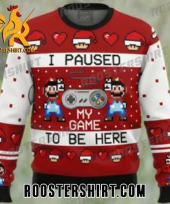 I Paused My Game To Be Here Super Mario Ugly Christmas Sweater