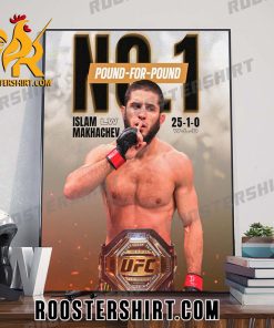 Islam Makhachev is now ranked number 1 pound-for-pound in the UFC Poster Canvas