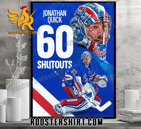 Jonathan Quick 60 Shutouts NHL Poster Canvas