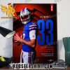 Josh Allen 33 Career Games With A Rushing And Passing TD Buffalo Bills Signature Poster Canvas