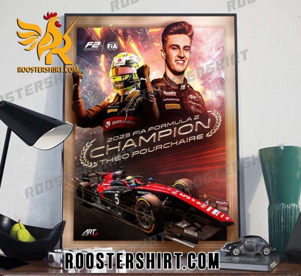 LIMITED EDITION THEO POURCHAIRE 2023 FORMULA 2 CHAMPION POSTER CANVAS