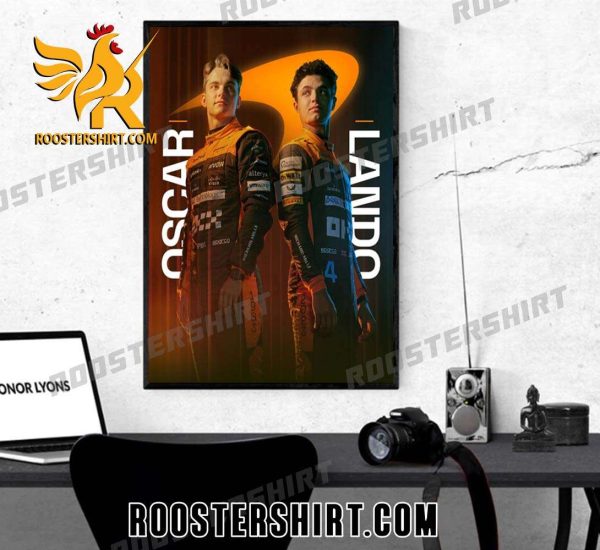 Lando Norris And Oscar Piastri McLaren 2024 Poster Canvas